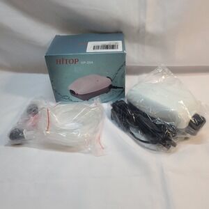 HITOP Dual Outlet Aquarium Air Pump Whisper Adjustable Fish Tank Aerator HP-204